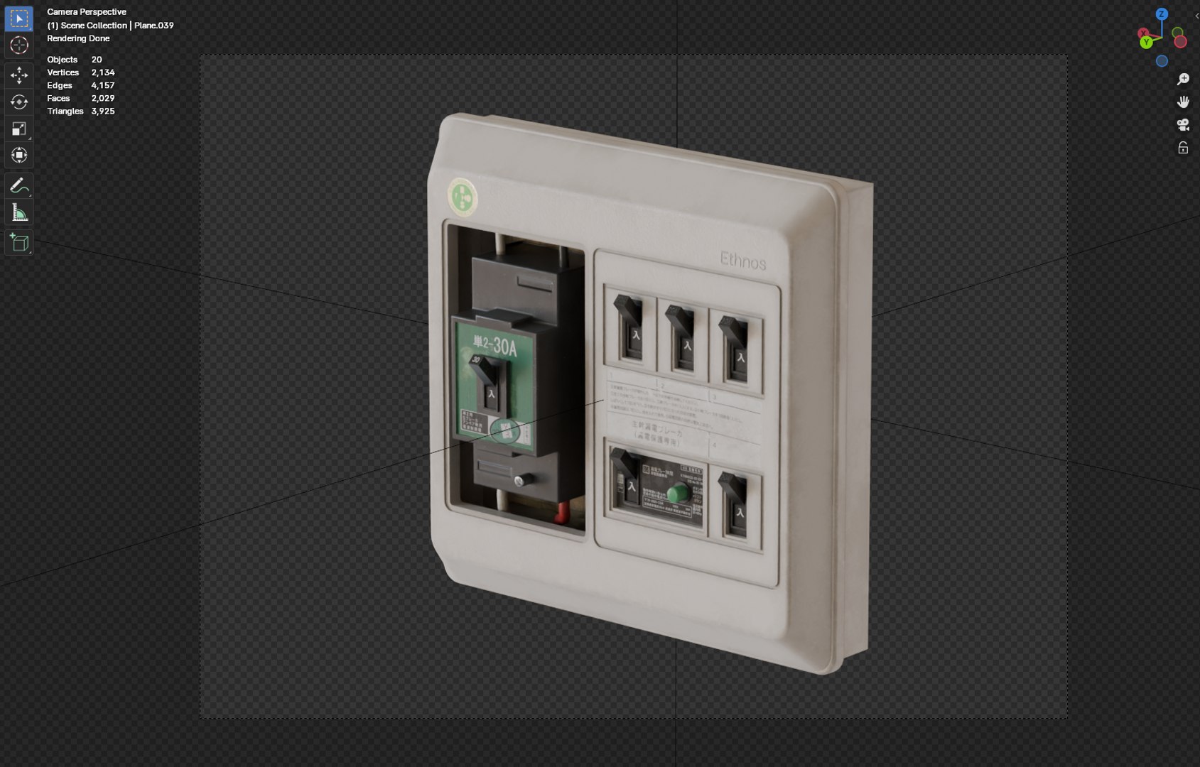 3D Model Low-Poly Japanese Retro Distribution Board - TurboSquid 2371005