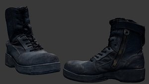 Black Tactical Combat Boot 3D Scan