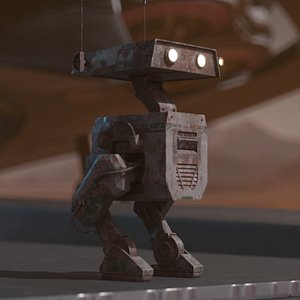 Autonomous Bipedal Unit Old Rusted 3D model