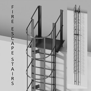 3D Fire escape staires