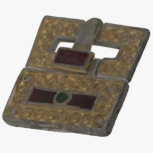 3D Medieval Golden Buckle 01 RAW Scan