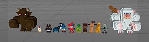 3d model mob pack cube world