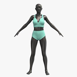 3D Bikini Set 02 Mannequin Female 001 Pose 01