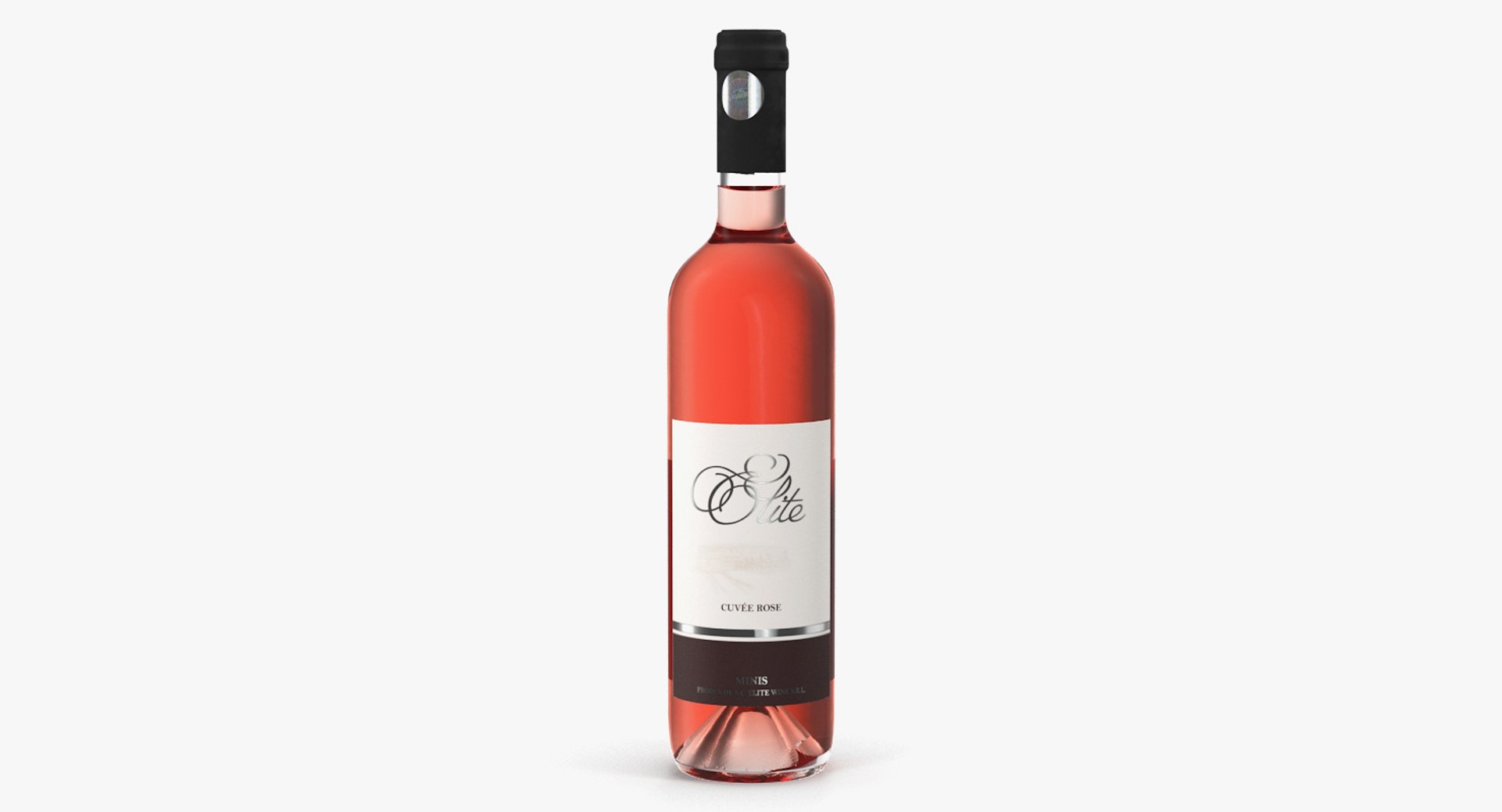 Rose Wine Bottle 3D model preview
