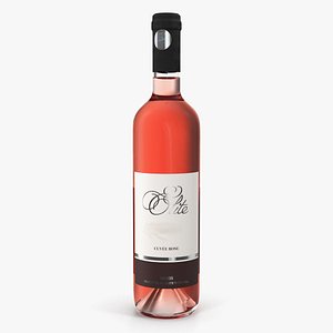 3D rose wine bottle model