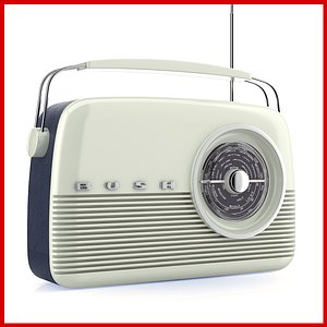 3d model retro radio portable bush