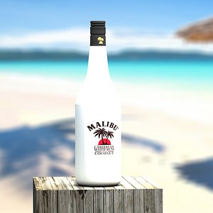 3d malibu bottle glass model