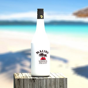 Malibu bottle+Malibu Glass