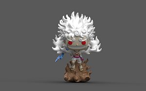 3D Monkey D Luffy Gear 5 Funko Pop Style Fan Art