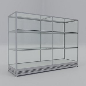 Retail Display Case - ShowCase - Stainless Steel Glass - Counter Glass - Steling - Etalase 3D model