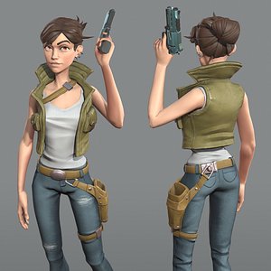 Woman soldier game ready character