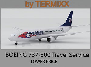 3dsmax airplane boeing 737-800 travel