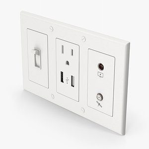 USB TV SAT Socket Outlet And Light Switch