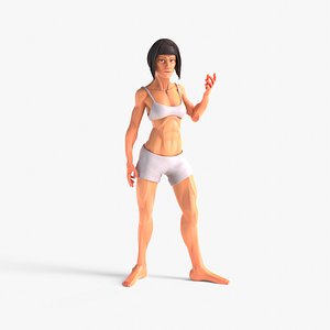 3D Stylized Human Female Muscular Rigged