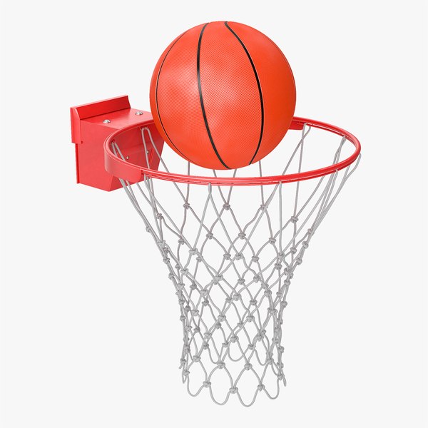 basketball ball flies ring 3D model
