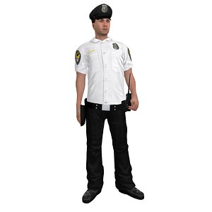 3d rigged police officer 3 model
