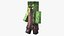 3D-модель зомби-жителя из Minecraft, готовая к использованию в играх, разрешение 4K, PBR.