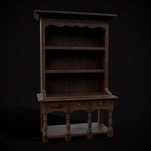 3D Wooden Three Drawer Standard Bookcase Shelf