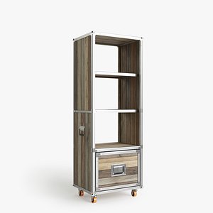 Vintage style Shelf Vertical has drawer with old wood material in Roadie collection by Karpenter