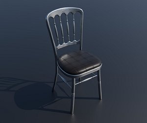 Silver Opera Chair With Leather Seat