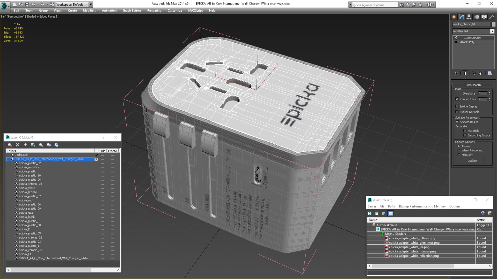 3D EPICKA All in One International Wall Charger White https://p.turbosquid.com/ts-thumb/bN/8srIYu/4Y/epickaallinoneinternationalwallchargerwhitevray3dmodel021/jpg/1647619103/1920x1080/fit_q87/2f576d4843a83af017600c9fafad37adab0162e0/epickaallinoneinternationalwallchargerwhitevray3dmodel021.jpg