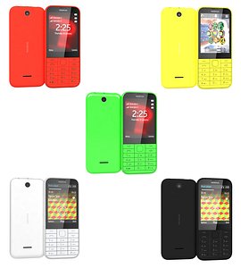 3d model of nokia 225 colors
