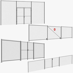 3D Seamless Chain Fence Collection model