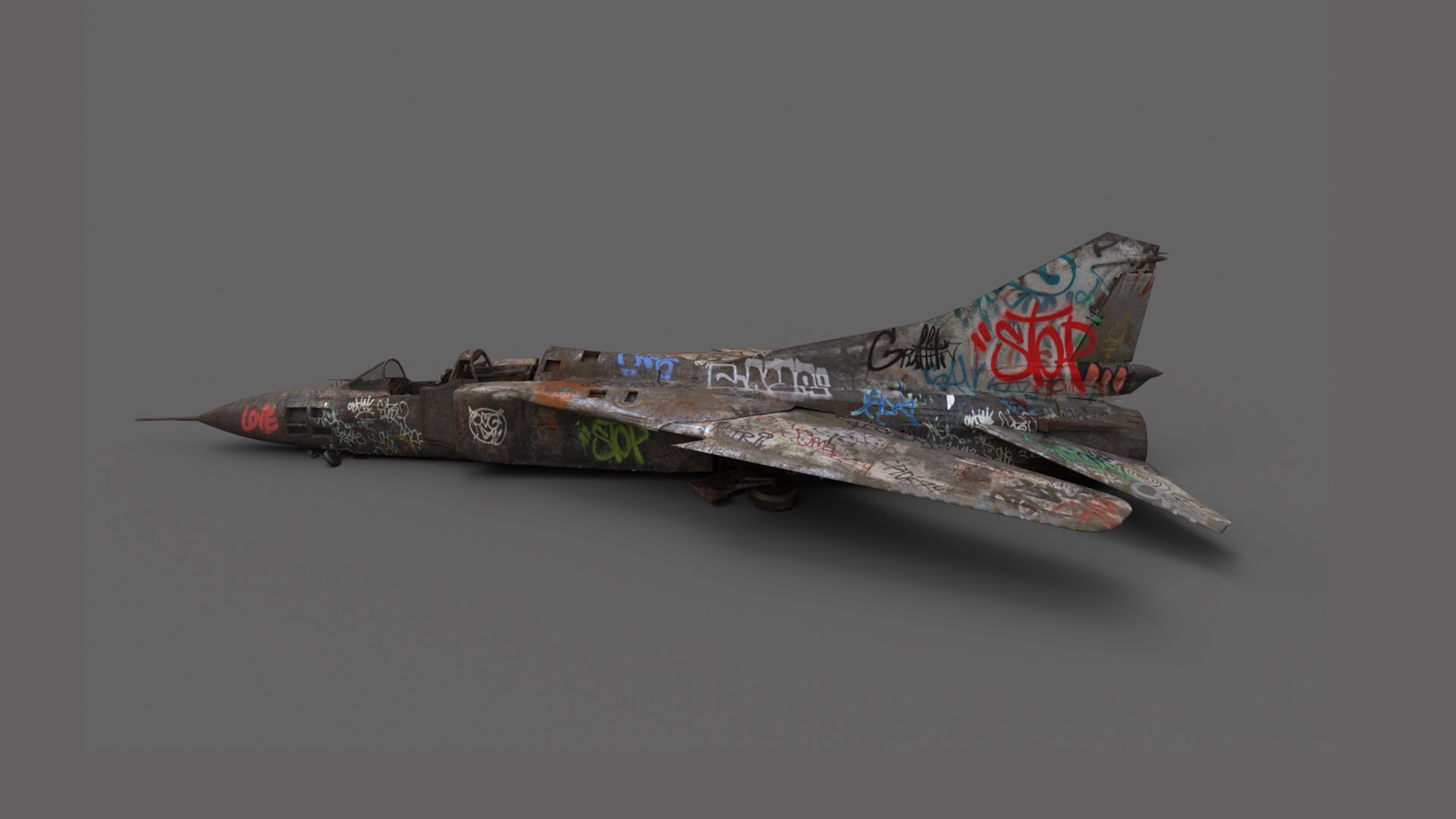 Abandoned WarPlane With Graffiti model https://p.turbosquid.com/ts-thumb/bN/JUiREq/Vg/r5/jpg/1693043856/1920x1080/fit_q87/2e83df728480eb871044717e379768f293d2546b/r5.jpg