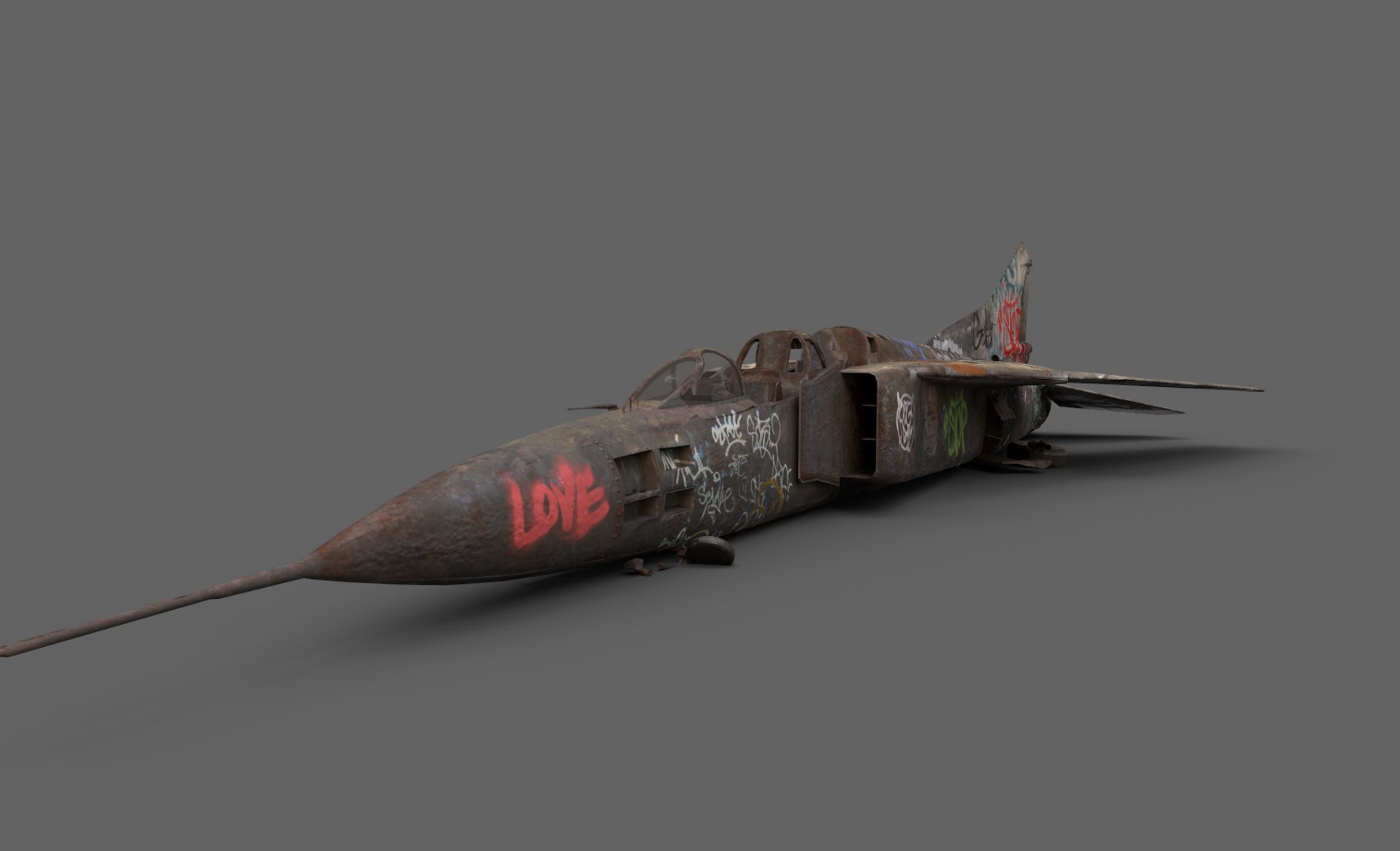 Abandoned WarPlane With Graffiti model https://p.turbosquid.com/ts-thumb/bN/JUiREq/XK/11/png/1638647997/1920x1080/fit_q87/a660d08fd9d0dbca24af498566237a5ff4acbb56/11.jpg