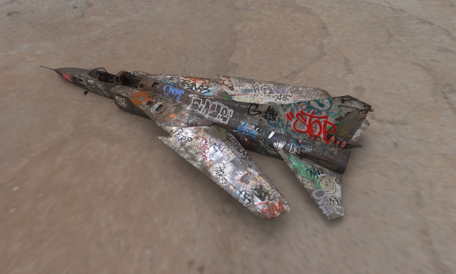Abandoned WarPlane With Graffiti model https://p.turbosquid.com/ts-thumb/bN/JUiREq/gS/4/png/1638647718/1920x1080/fit_q87/8a606af560a1f853deb8e46b0e1d7e40de2b7b32/4.jpg