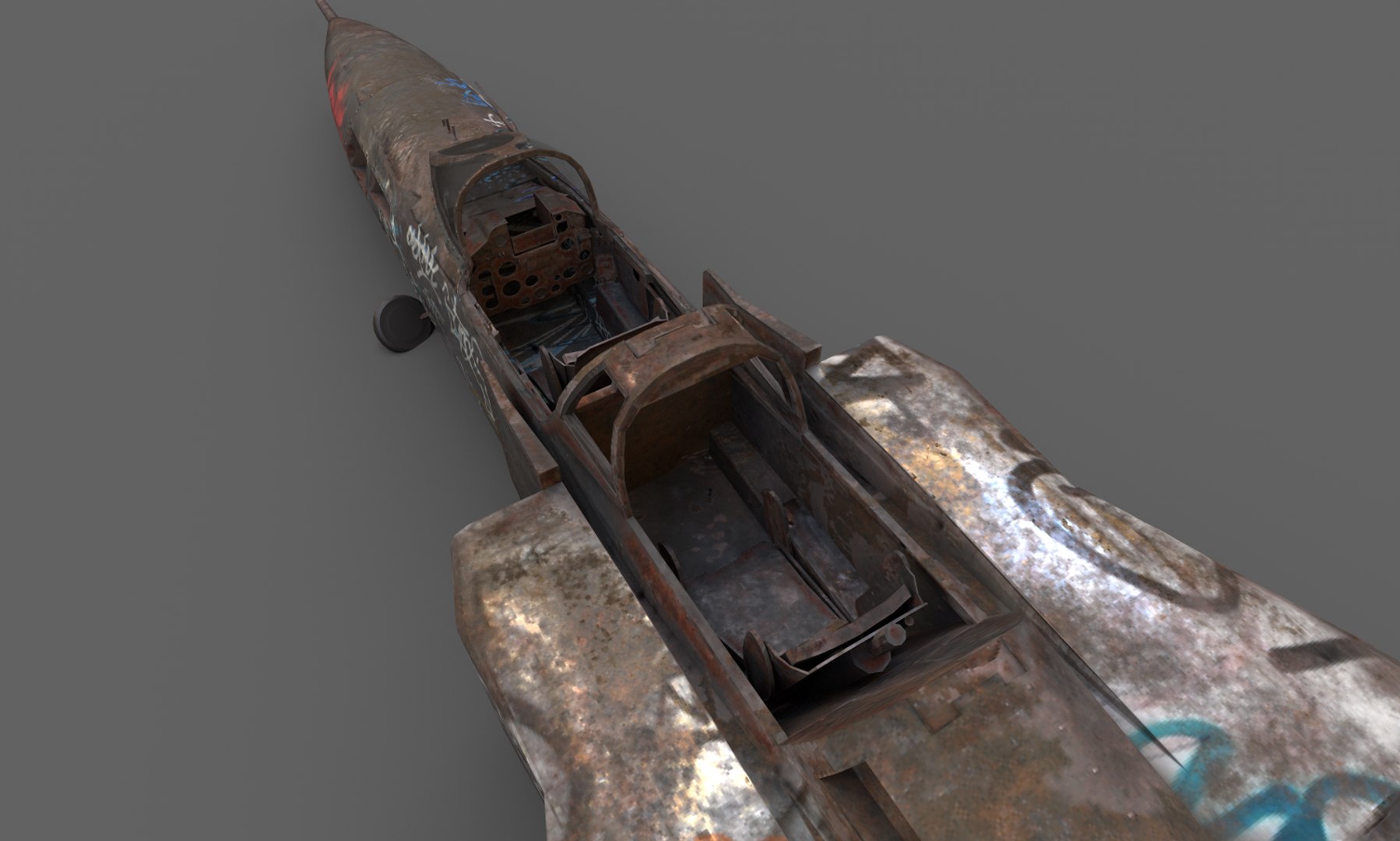 Abandoned WarPlane With Graffiti model https://p.turbosquid.com/ts-thumb/bN/JUiREq/kO/12/png/1638648012/1920x1080/fit_q87/f94dbd9b1e1317d5be42fe7568df502fb8637c1e/12.jpg