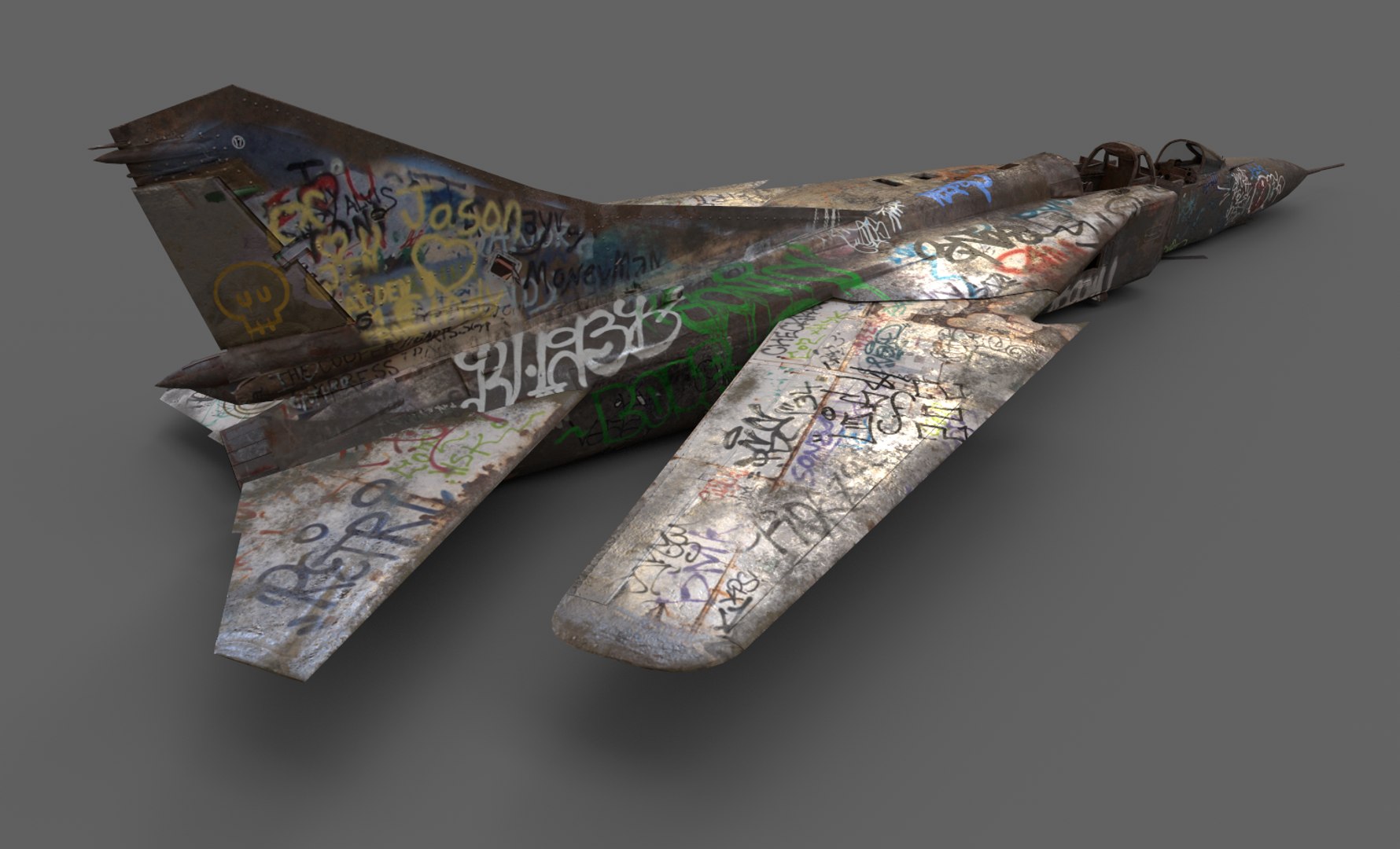 Abandoned WarPlane With Graffiti model https://p.turbosquid.com/ts-thumb/bN/JUiREq/lW/7/png/1638647837/1920x1080/fit_q87/3b31838474fdf5c5330ed8d58d4df374fac0c7e2/7.jpg