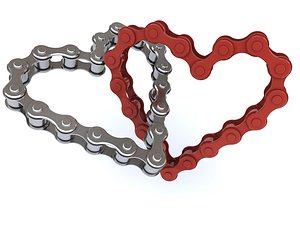 3d model bicycle chain heart