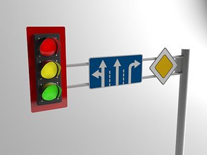 3d model traffic light