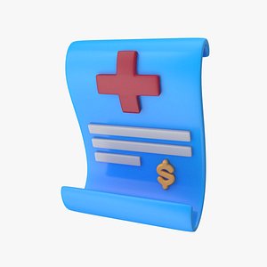 Medical Bill Icon 3D model