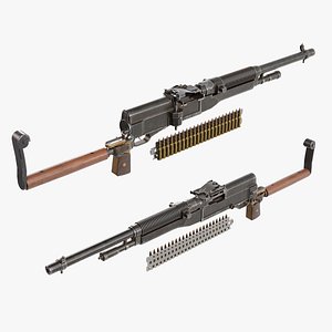 3D Hotchkiss M1909 portative machine gun