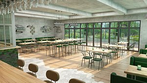 Industrial bar restaurant interior