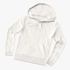 3D male standard hoodie laid model