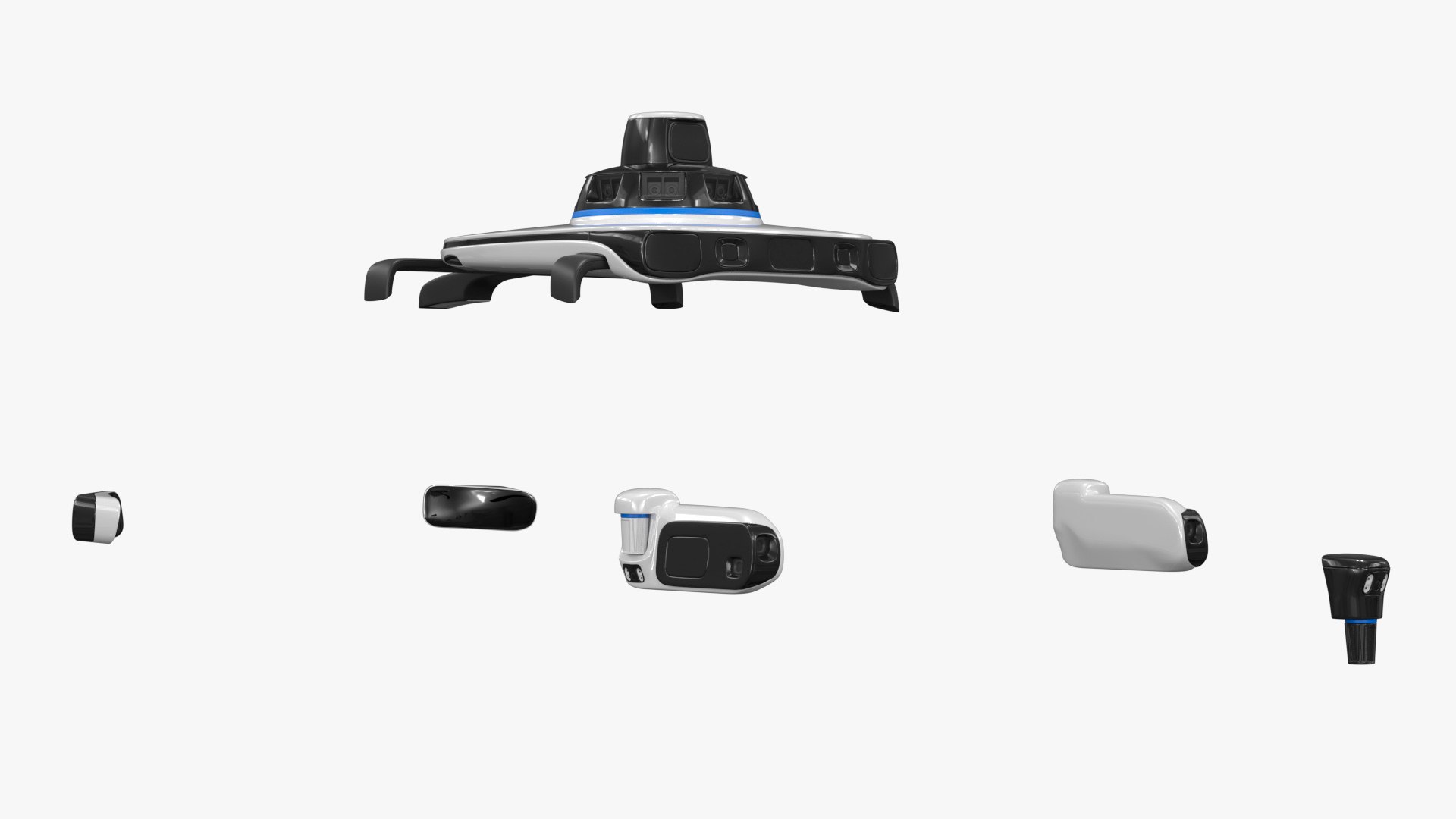 Lidar-Based Sensor System for Autonomous Vehicles White 3D model preview