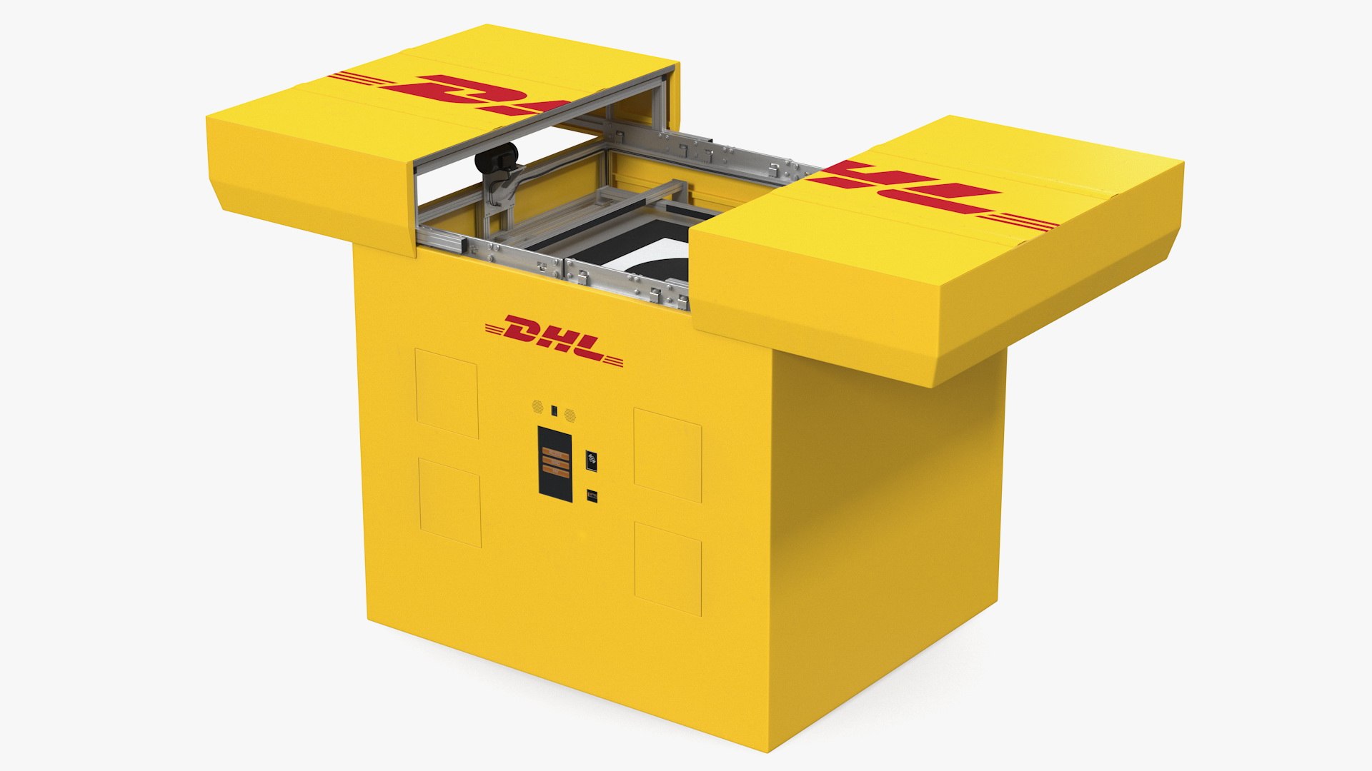 DHL Express Delivery Drone Station 3D model preview