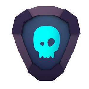 cartoon skeleton shield 3D model