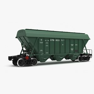 hopper cars 19-970 modeled 3d max