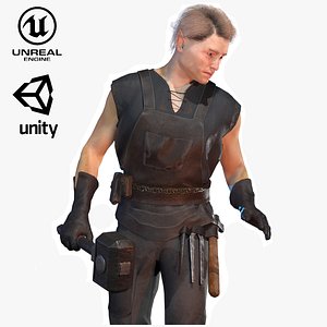 Elf Blacksmith 3D model