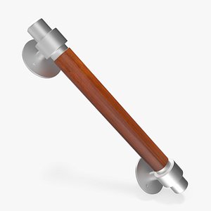 Door Metal Handle with Wooden Insert