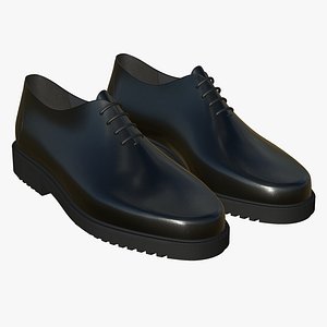 Leather Shoes Realistic Lace Up Black