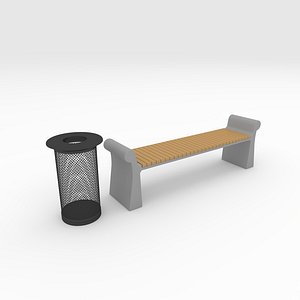 3D Bench Park 25 model
