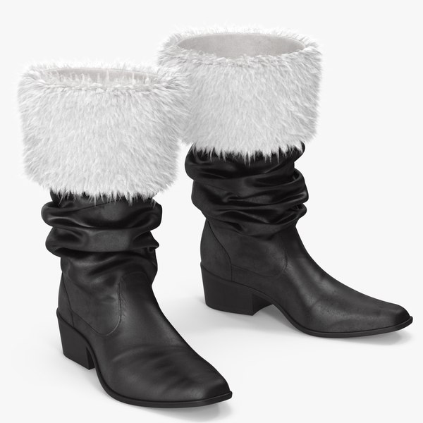 modelo 3d Botas de cuero con pelo - TurboSquid 2025828