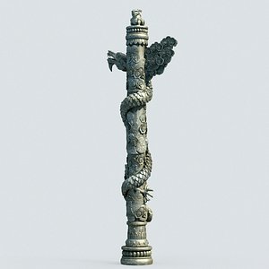 chinese dragon pillar 3D model