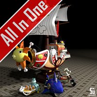 Thousand Sunny+White Wooden Horse 1+Mini Merry 2+Shark Submerge 3(All In One)