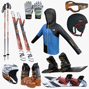 3d ski snowboard equipment